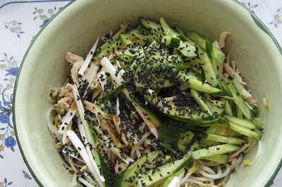 Mung Bean Sprouts Mixed with Shredded Chicken recipe