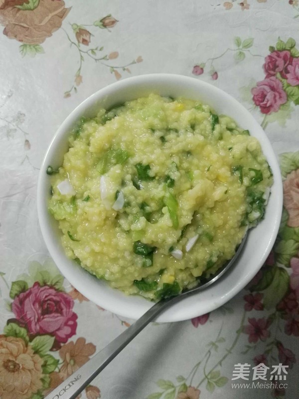 Nutritious Rice Porridge with Salted Egg and Vegetables recipe