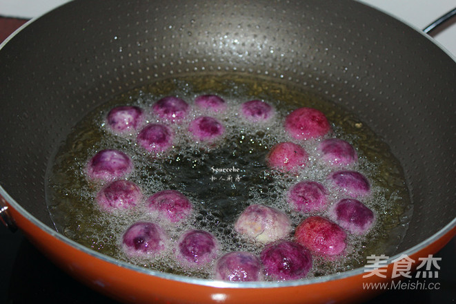 Crispy Purple Sweet Potato Meatballs recipe