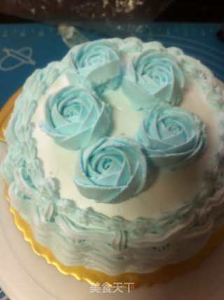 Pink Blue Rose Cream Cake recipe