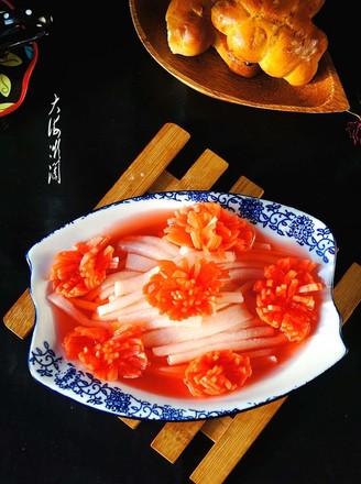 Sweet and Sour Radish Flowers recipe