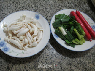 #trust of The Beauty# Stir-fried White Mushroom with Garlic and Ham recipe