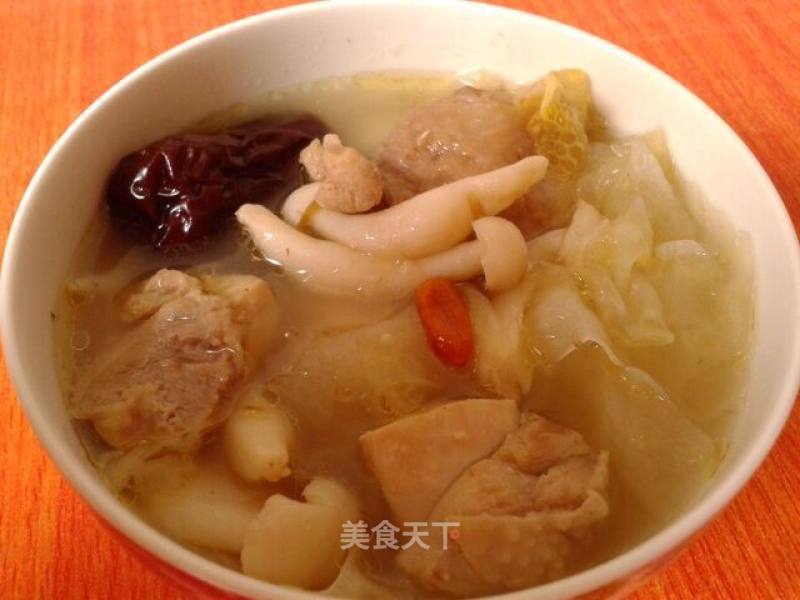 White Jade Mushroom and White Fungus Chicken Soup recipe