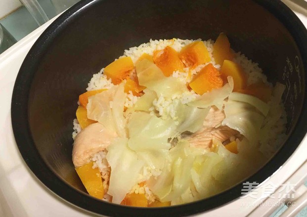 Nutritional Oil-free Pumpkin Stew Rice recipe