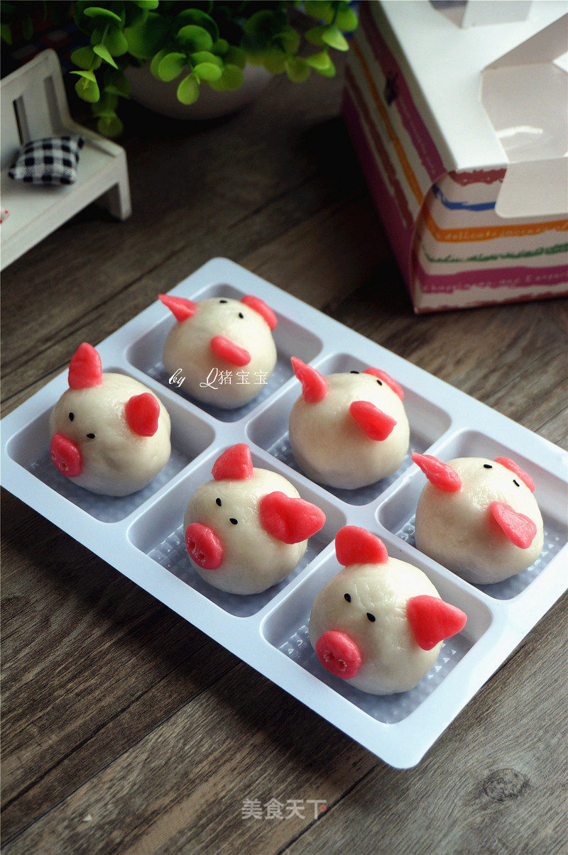 Piggy Snowy Mooncakes recipe