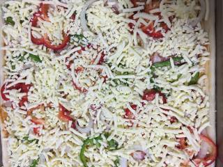 Square Bacon Ham Pizza recipe