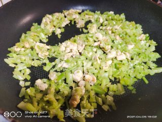 Fried Rice with Beans, Celery and Diced Chicken recipe