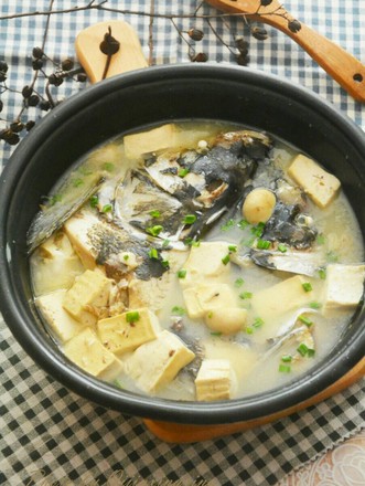 Mushroom Tofu Fish Head Soup recipe
