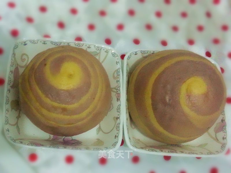 Purple Sweet Potato Pumpkin Two-color Bean Paste Bun recipe