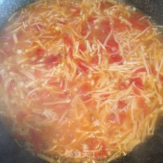 Braised Enoki Mushrooms with Cherry Tomatoes recipe