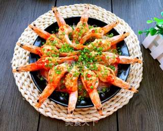 Steamed Shrimp with Golden Silver Garlic Vermicelli recipe