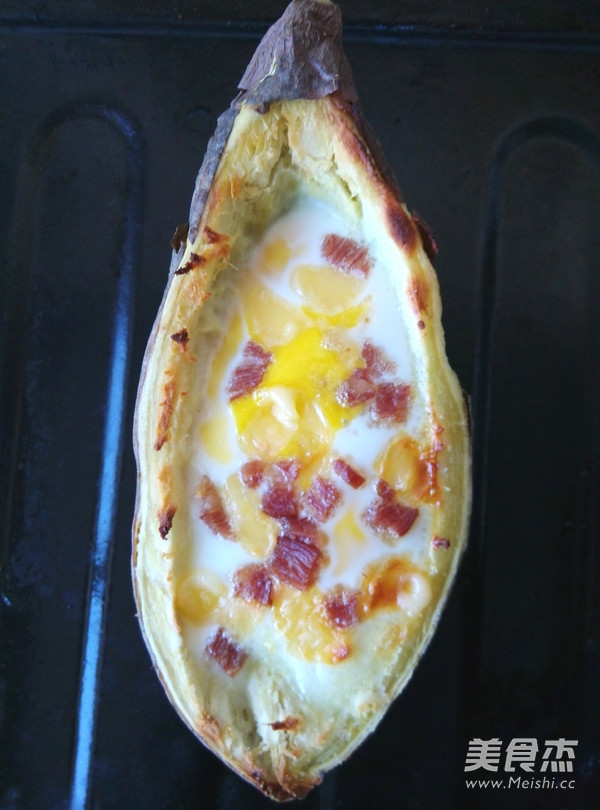 Breakfast Sweet Potato Cheese Baked Egg recipe