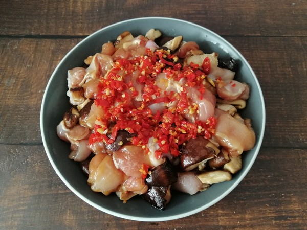 Steamed Chicken Nuggets with Shiitake Mushrooms recipe