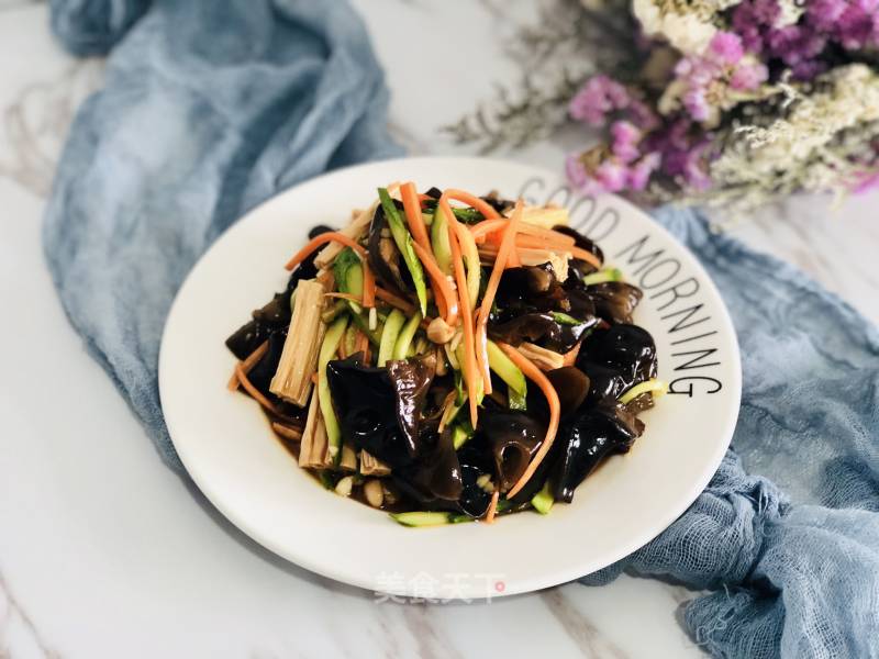 #凉饭菜#yuba Mixed with Fungus recipe