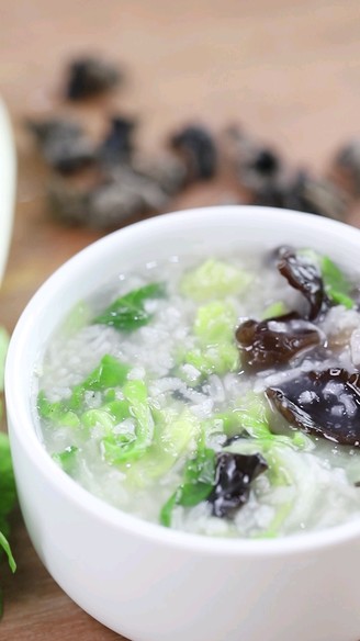 Shimei Congee-vegetable Congee Series: "chinese Cabbage and Fungus Congee" Fungus recipe