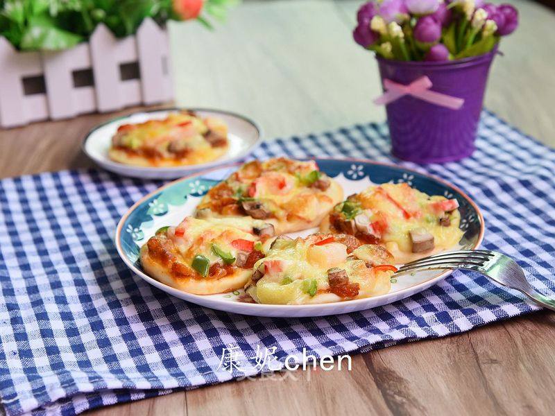 #aca烤明星大赛#mini Seafood Pizza recipe