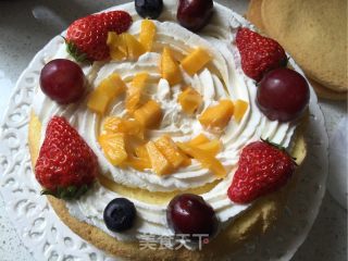 Creamy Fruit Naked Cake recipe