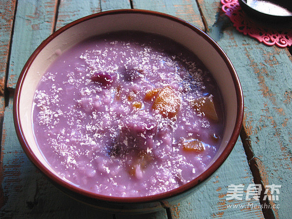 Coconut Purple Sweet Potato Congee recipe