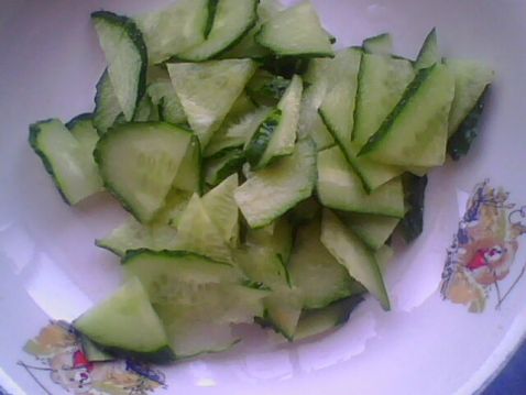 Fried Cucumber with Tofu recipe