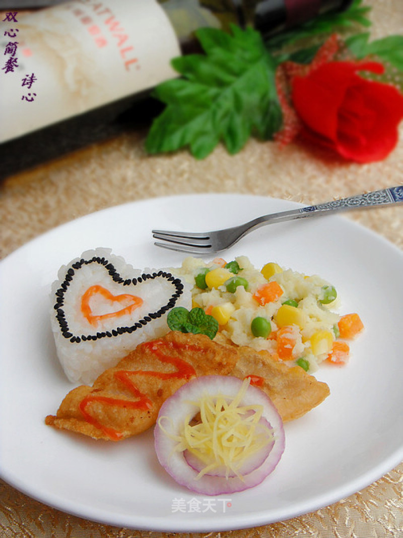 Give Life A Little Sentiment-double Heart Simple Meal recipe