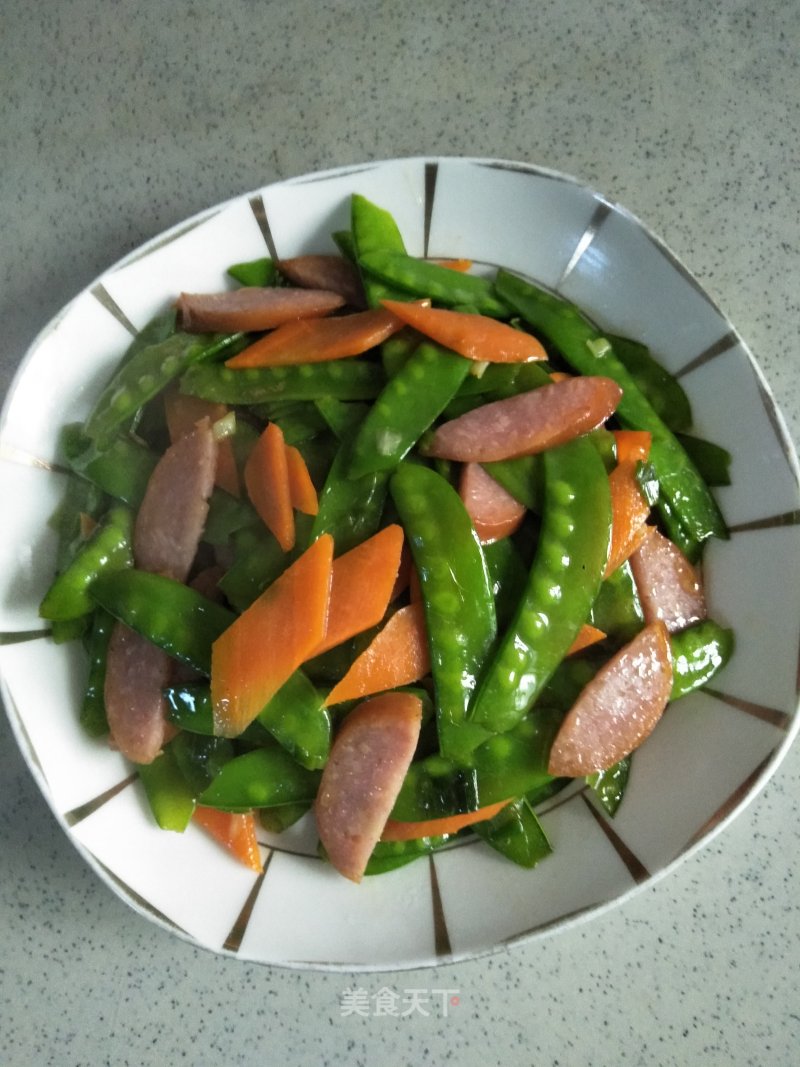 Stir-fried Snow Peas with Ham recipe