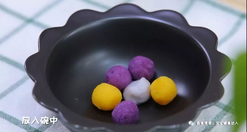 Three-color Taro Balls Baby Food Supplement Recipe recipe