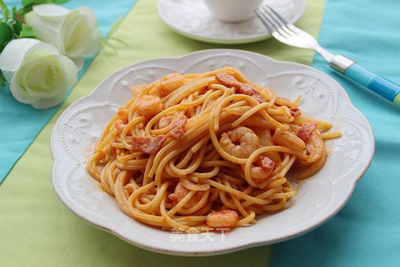 Pasta with Bacon and Shrimp recipe