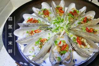 Steamed Corn Mussels with Garlic recipe