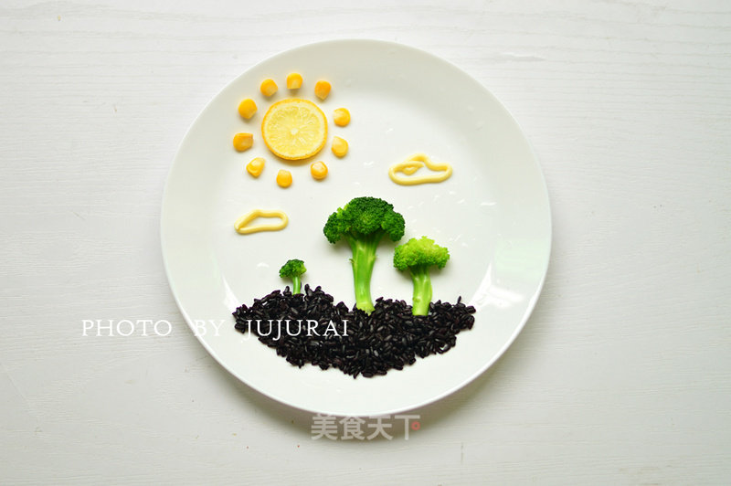 Three Small Trees-black Rice Broccoli recipe