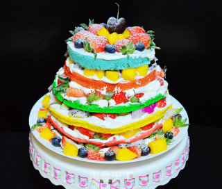 Rainbow Naked Cake recipe