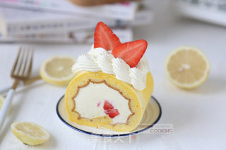 Lemon Strawberry Cake Roll recipe