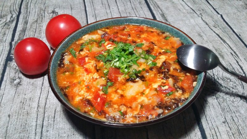 Seaweed, Tomato and Egg Lump Soup (not Muddy Soup) recipe