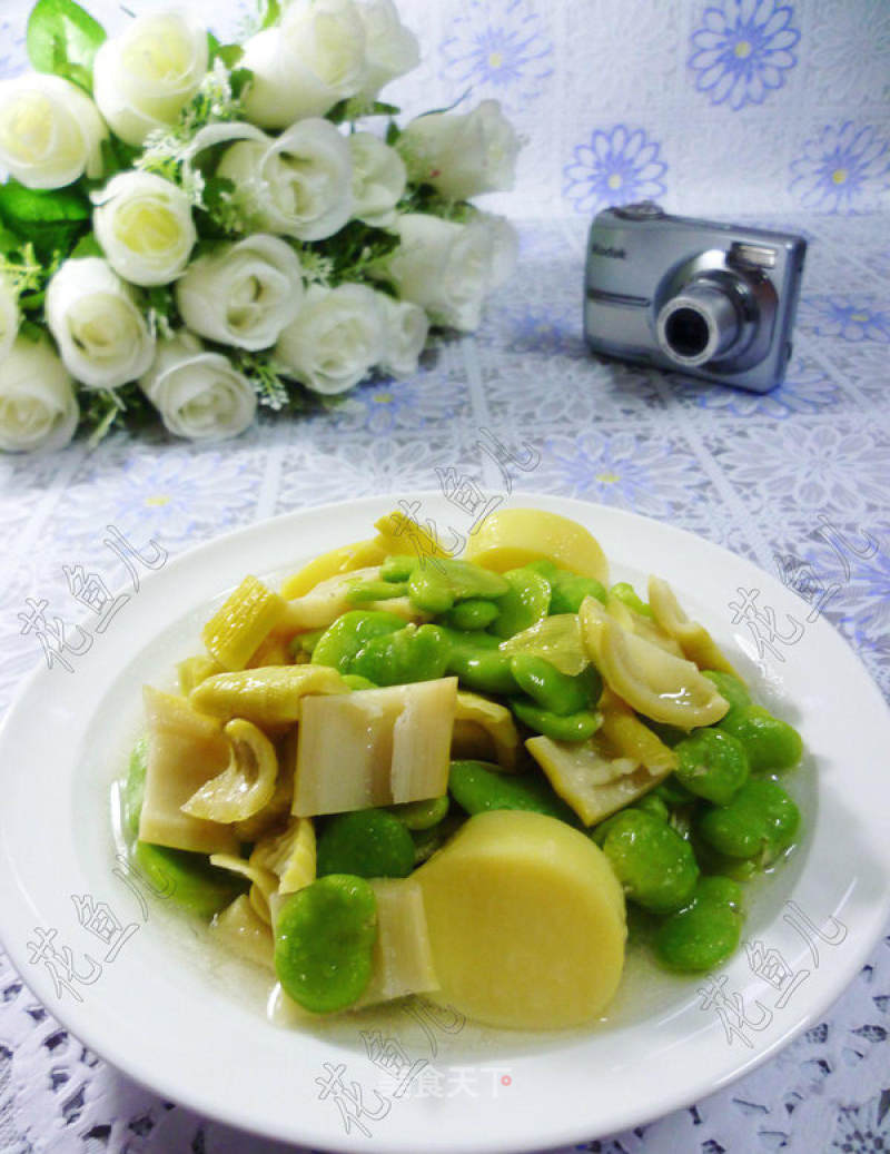 Fried Broad Beans with Bamboo Shoots Tofu