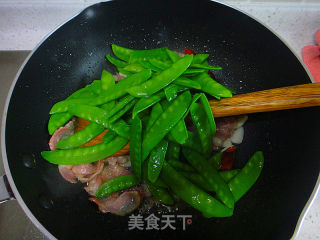 Garlic Bacon Snow Pea recipe