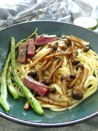 Spaghetti Steak with Mushroom recipe