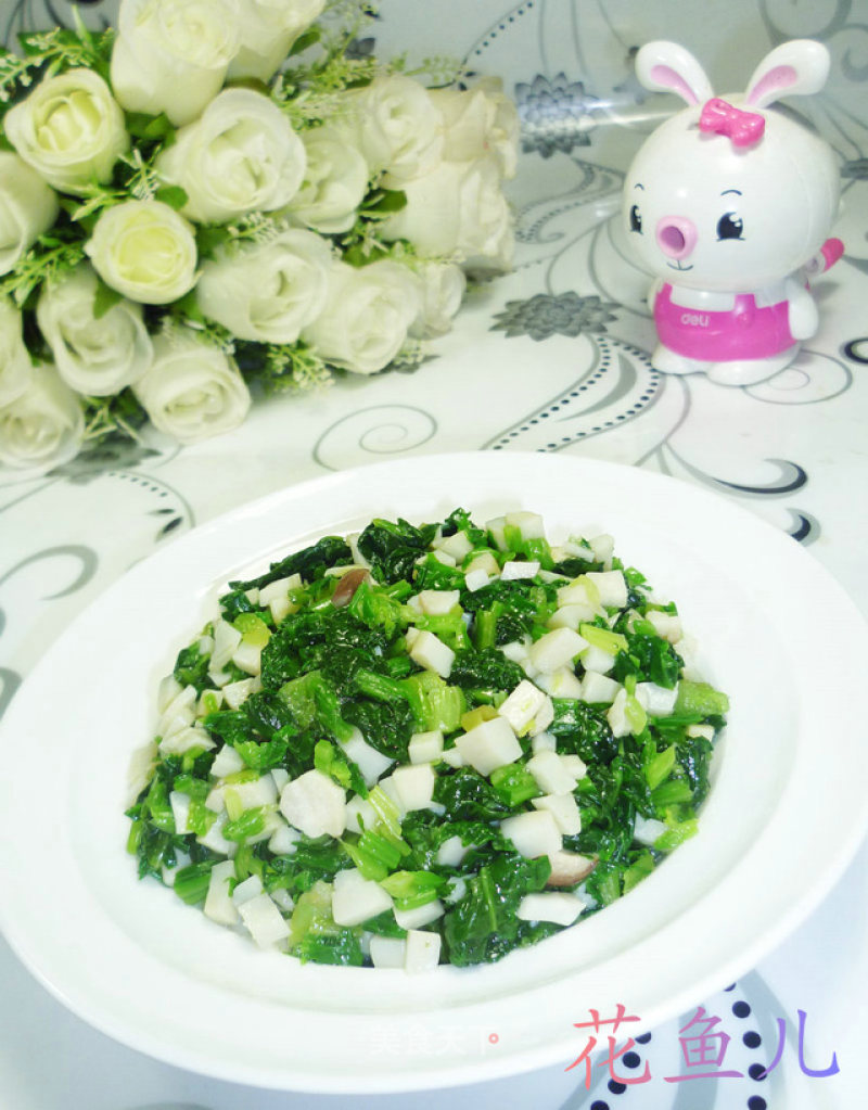 Pleurotus Eryngii with Spinach recipe