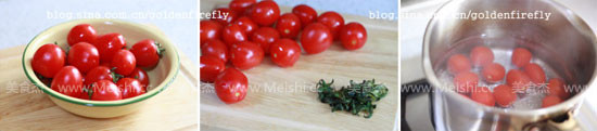 Pickled Tomatoes in Mint Plum Juice recipe