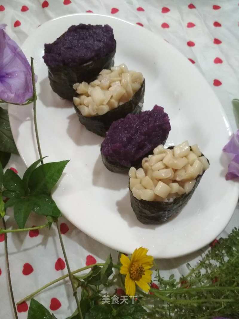White Mushroom and Purple Potato Sushi recipe