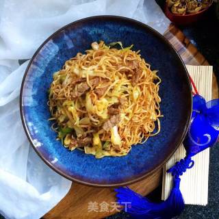 Cumin Beef Fried Noodles recipe