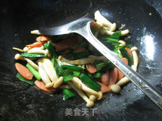 #trust of The Beauty# Stir-fried White Mushroom with Garlic and Ham recipe