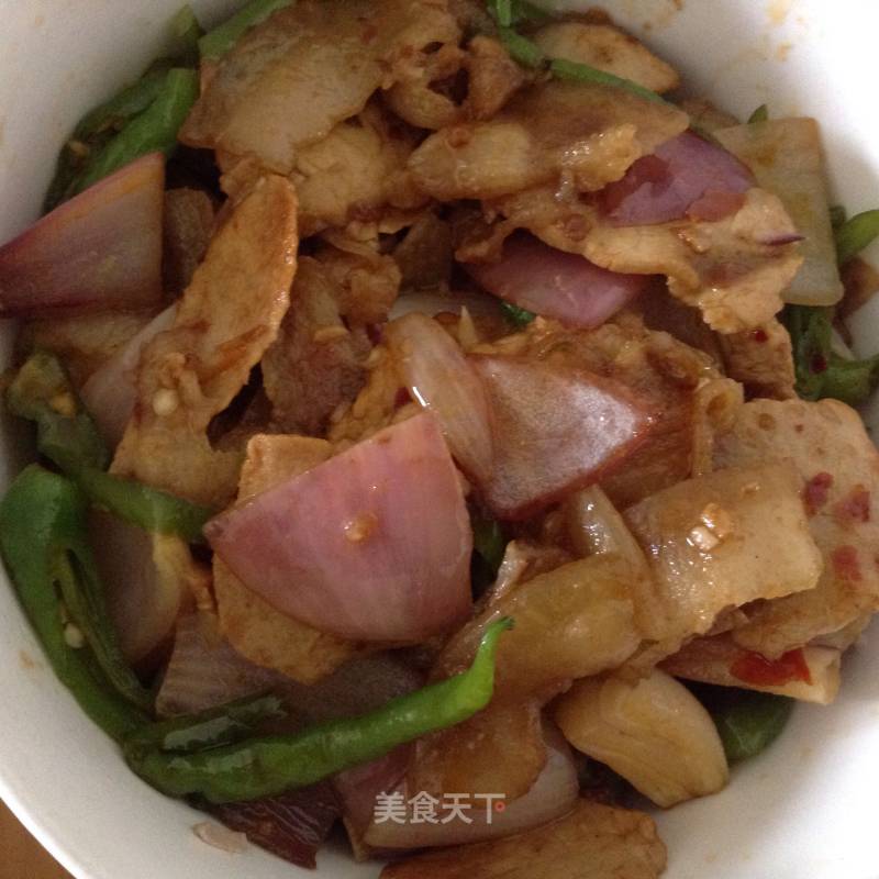 Twice-cooked Pork with Green Pepper and Onion recipe