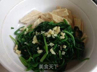 Yuba Mixed with Spinach recipe