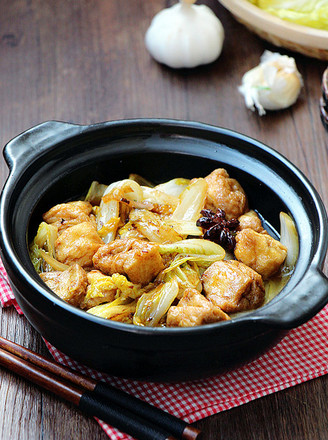 Baby Cabbage Stewed with Tofu Puffs