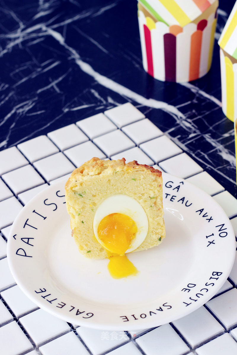 #aca Fourth Session Baking Contest# Making Pornographic Pregnant Half-boiled Egg Ham and Salted Muffins recipe