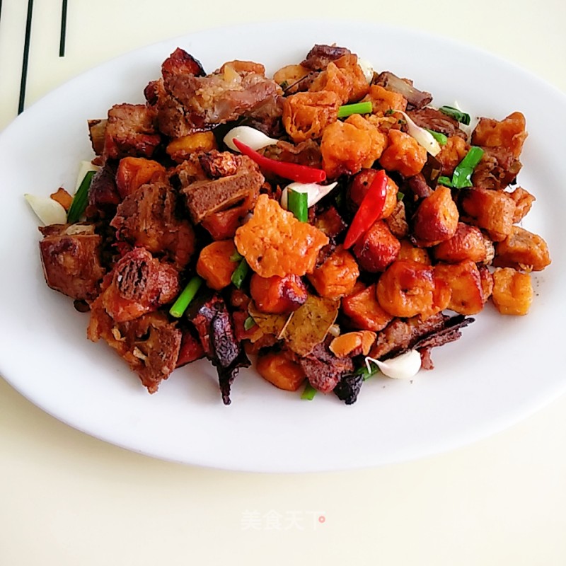 Braised Fish Tofu with Pork Ribs recipe