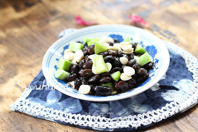 Cucumber Almond Mix with Natto recipe