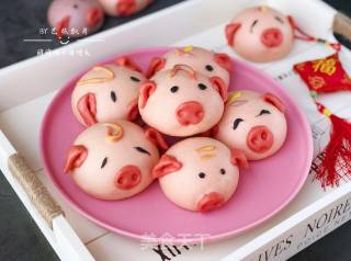 Cute Little Pig Buns recipe