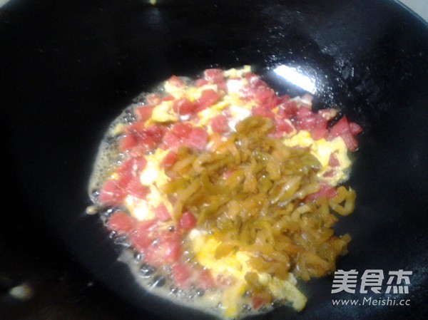 Fried Rice with Ham and Mustard Egg recipe