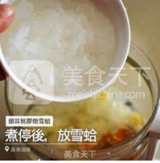 Stewed Hashima with Peach Gum and Tremella recipe