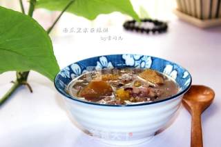 #铁锅烧饭就是香# Pumpkin Black Rice Mixed Grain Porridge recipe